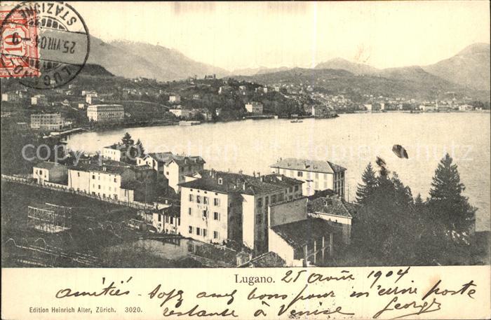 Lugano TI Panorama Luganersee Alpen