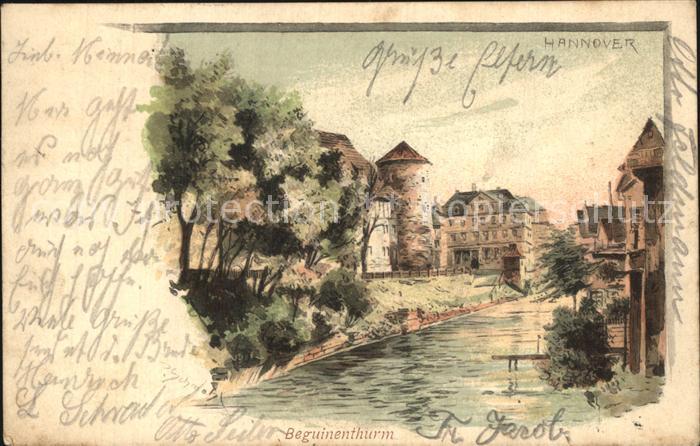 HANNOVER  CITY Beguinenturm Kuenstlerkarte