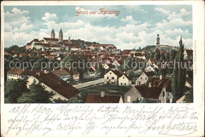 Freising Oberbayern Stadtbild mit Kirchen
