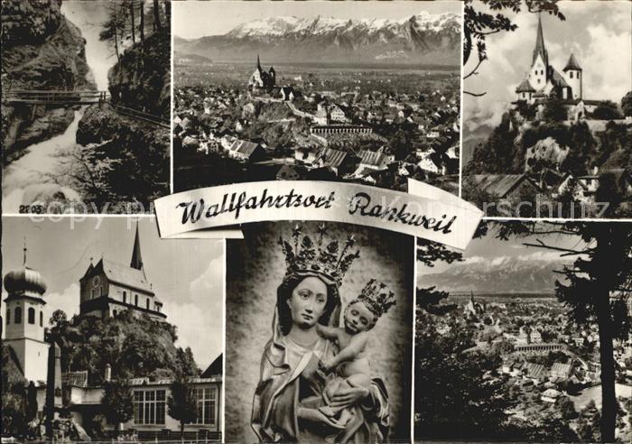Rankweil Vorarlberg Schlucht Gesamtansicht Alpenpanorama Liebfrauenkirche Heilig