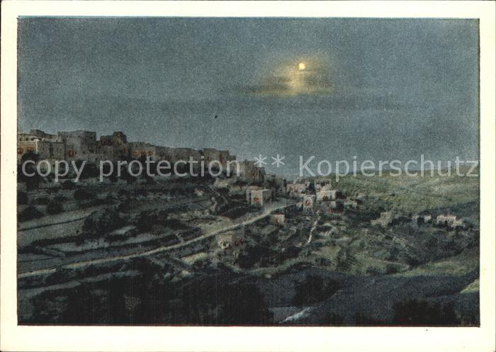 Bethlehem Yerushalayim Mondscheinkarte Kuenstler Paul Hommel