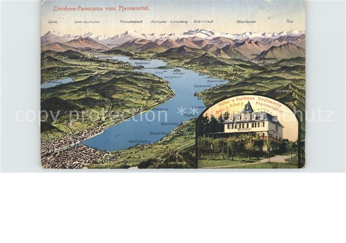 Pfannenstiel Staefa Hotel Kurhaus Hochwacht Station Egg mit Zuerichsee und Alpen