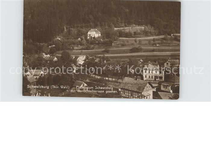 Schwarzburg Thueringer Wald Blick von Schlossterrasse