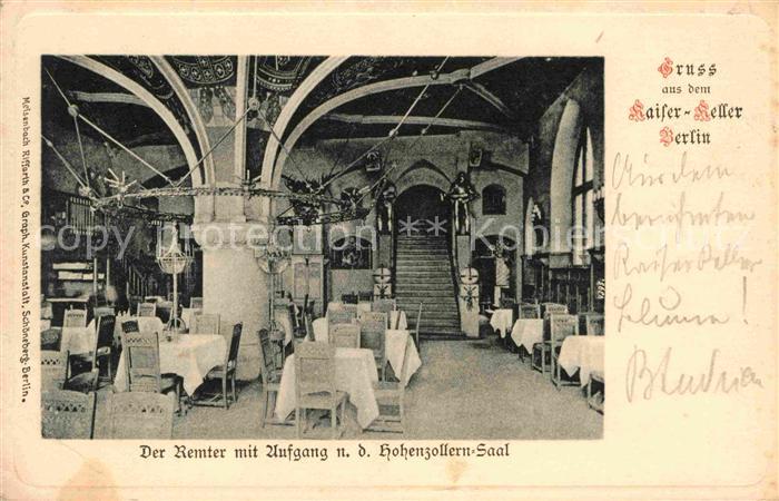 BERLIN  CITY Kaiser Keller Rempter Hohenzollern Saal