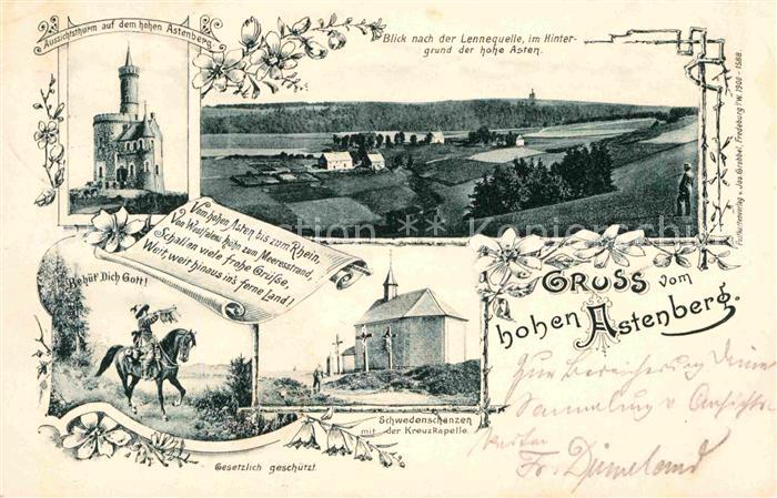 Astenberg Hohen Asten Schwedenschanze Lennequelle Aussichtturm
