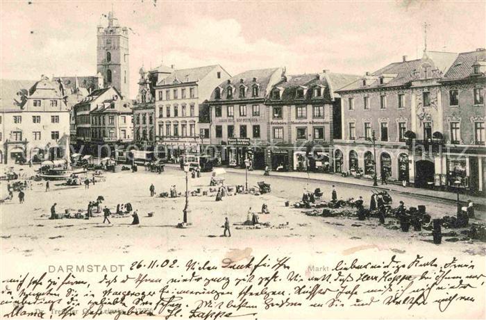 Darmstadt Strassenbahn Kirche Platz