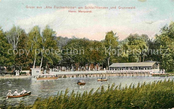 BERLIN  CITY Alte Fischerhuette Schlachtensee Grunewald Ruderboote