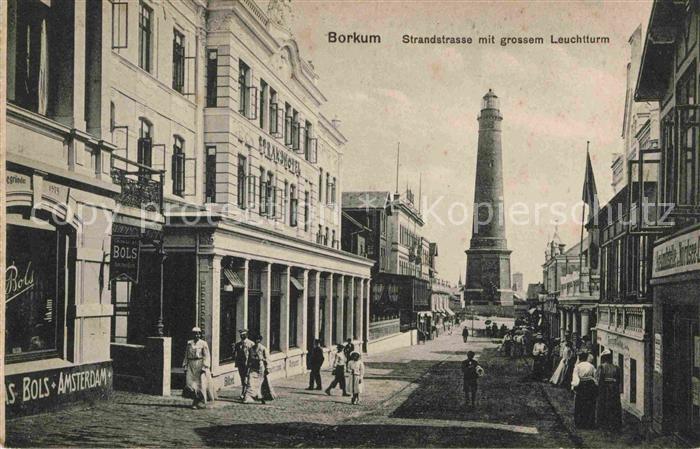 BORKUM Nordseebad Niedersachsen Strandstrasse Grosse Leuchtturm