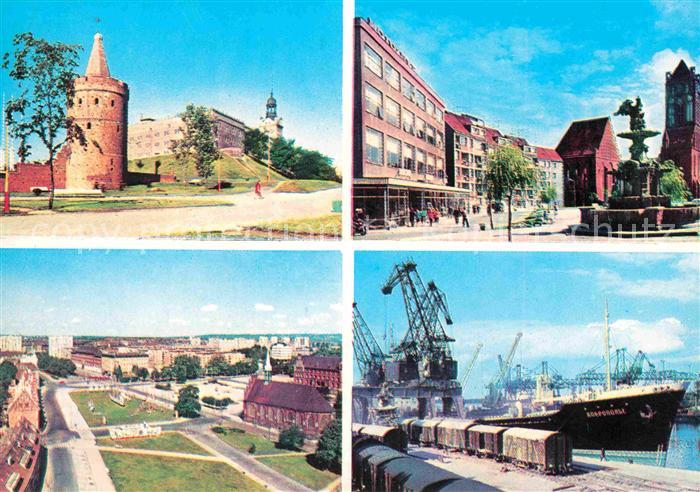 Stettin Szczecin Pommern Panorama Hafen Burg Kirche Brunnen