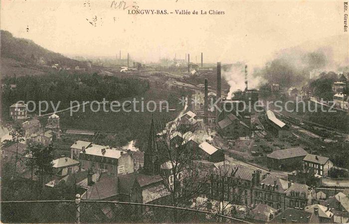 Longwy Lothringen Gesamtansicht mit Fabriken