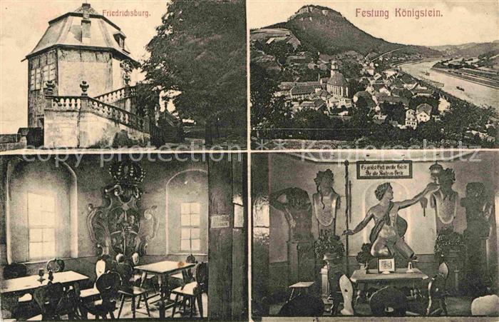 Koenigstein Saechsische Schweiz Friedensburg Teilansicht