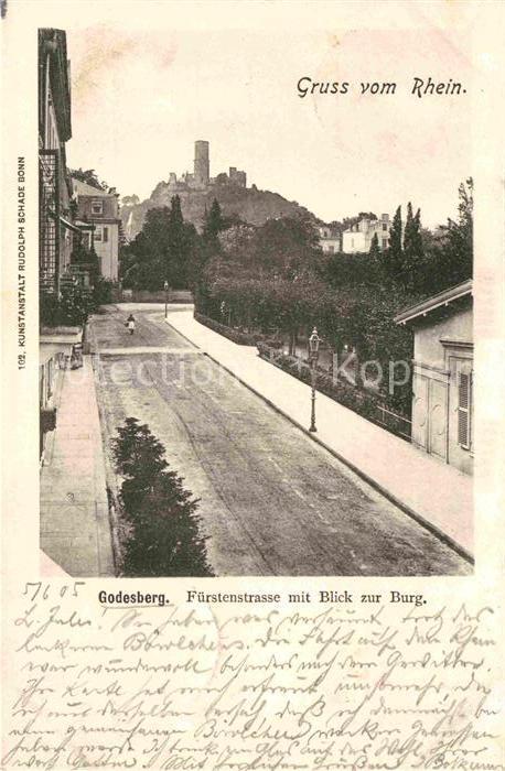 Godesberg Bad Fuerstenstrasse mit Blick zur Burg