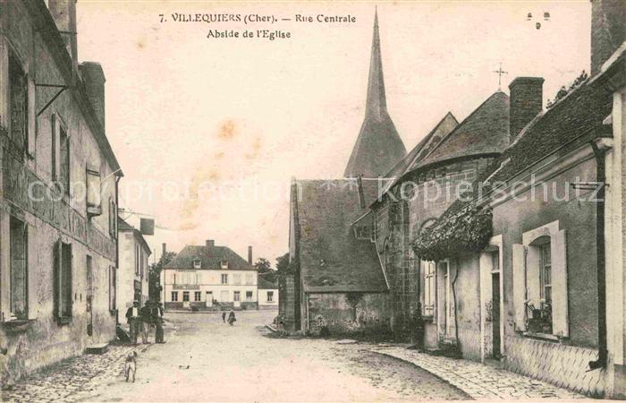 Villequiers Rue Centrale mit Blick zur Kirche