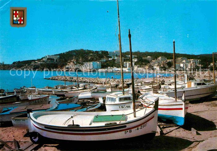 Sant Feliu de Guixols Strand Boote Panorama