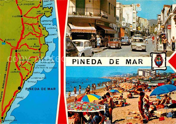 Pineda de Mar Lageplan Strassenpartie Strand