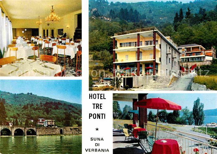 Suna Verbania Hotel Tre Ponti Gaststube Terrasse Lago Maggiore
