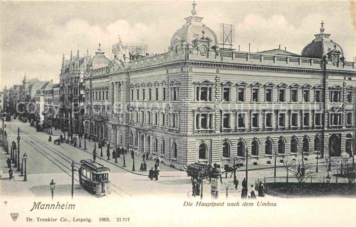 Strassenbahn Mannheim Hauptpost nach dem Umbau