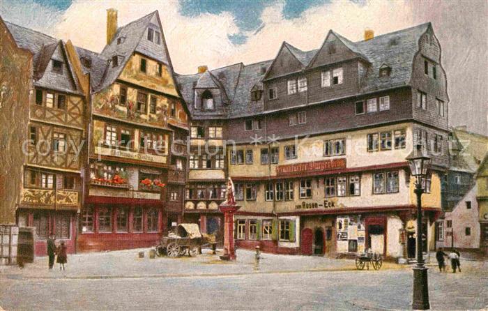 Kuenstlerkarte B. Liebig Frankfurt am Main Rosen-Eck G