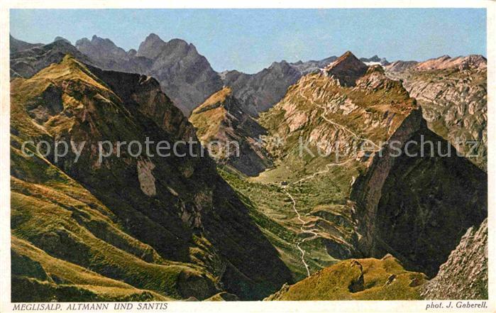 Foto Gaberell J. Nr. 5185 Meglisalp Altmann Säntis