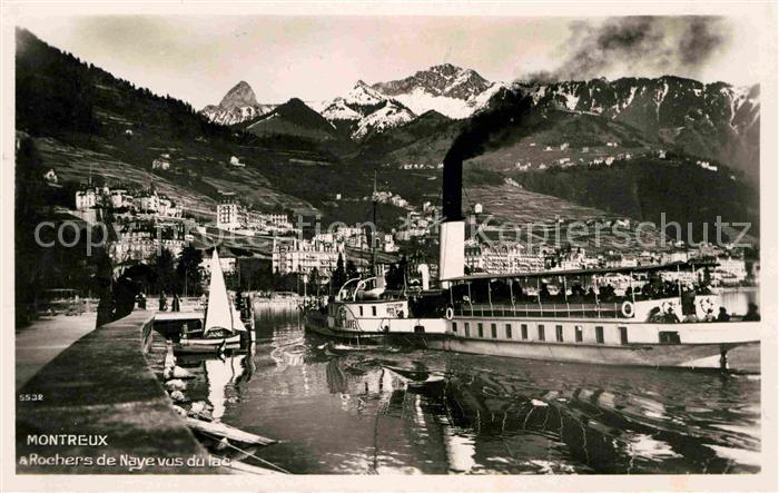 Dampfer Seitenrad Montreux Rochers de Naye