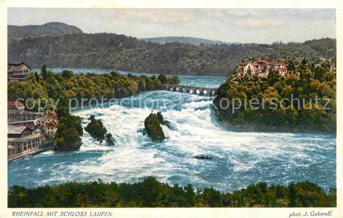 Foto Gaberell J. Nr. 10480 Rheinfall Schloss Laufen