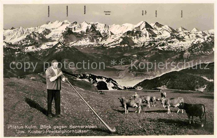 Alphorn Preisalphornblaeser Jos. Kuster Pilatus-Kulm Berneralpen