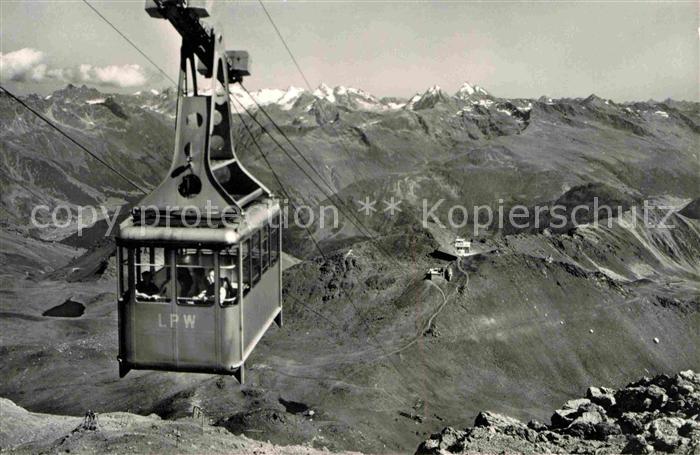 Seilbahn Weissfluhgipfel Weissfluhjoch Silvrettagruppe
