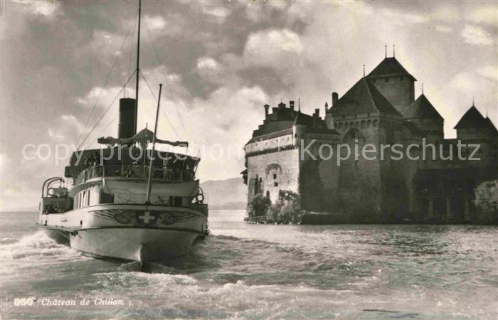 Dampfer Seitenrad Chateau de Chillon