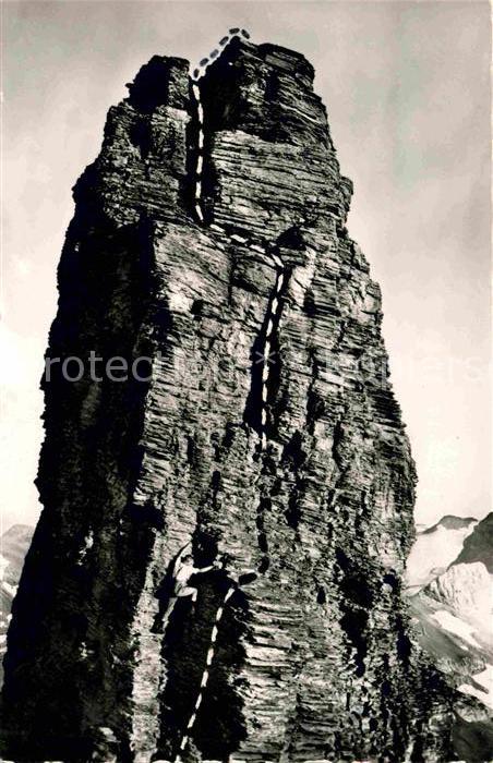 Klettern Bergsteigen Tschingellochtighorn Aufstieg Hauptgipfel
