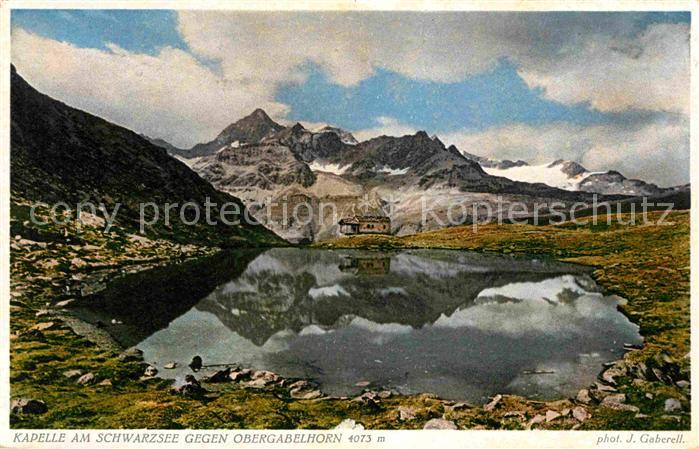 Foto Gaberell J. Nr. 4105 Kapelle am Schwarzsee Obergabelhor