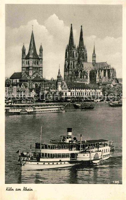 Dampfer Seitenrad Koeln Dom