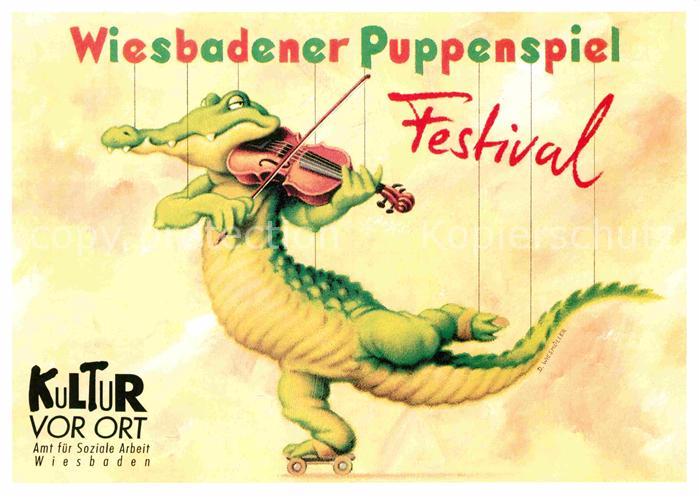 Vermenschlicht Krokodil Geige Wiesbaden Puppenspiel Fe