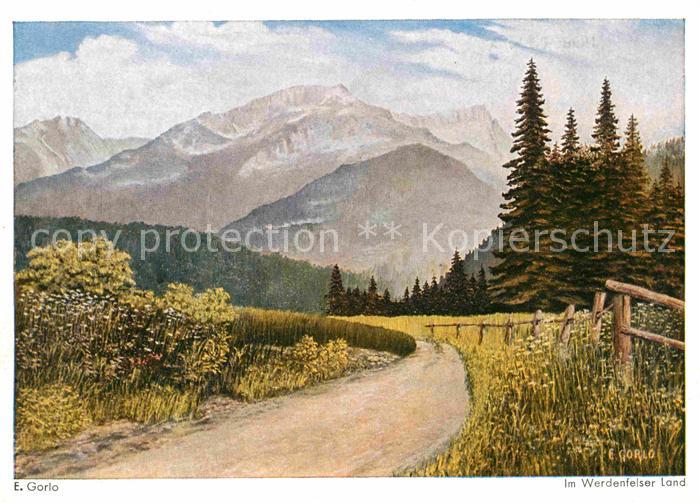 Kuenstlerkarte E. Gorlo Im Werdenfelser Land