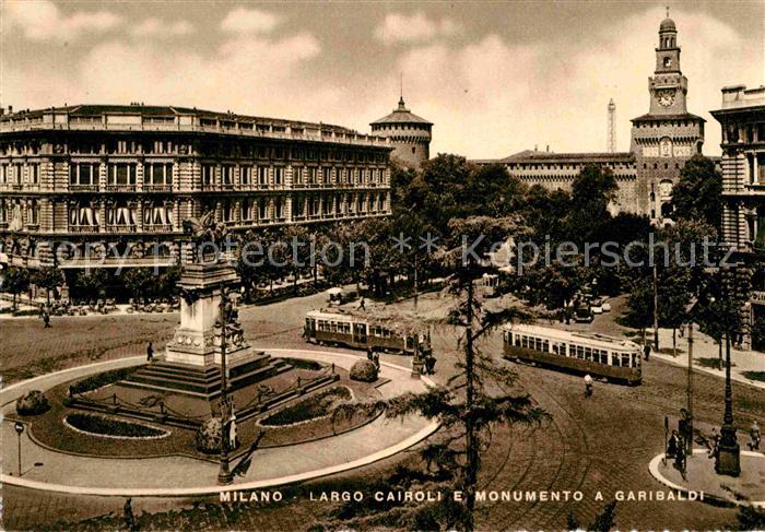 Strassenbahn Milano Largo Cairoli Monumento a Gariba