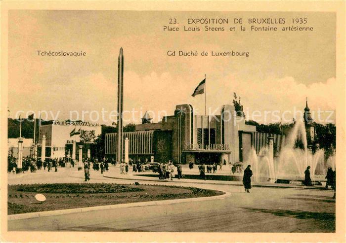 Exposition Internationale Bruxelles 1935 Place Louis Steens Fontaine artesienne