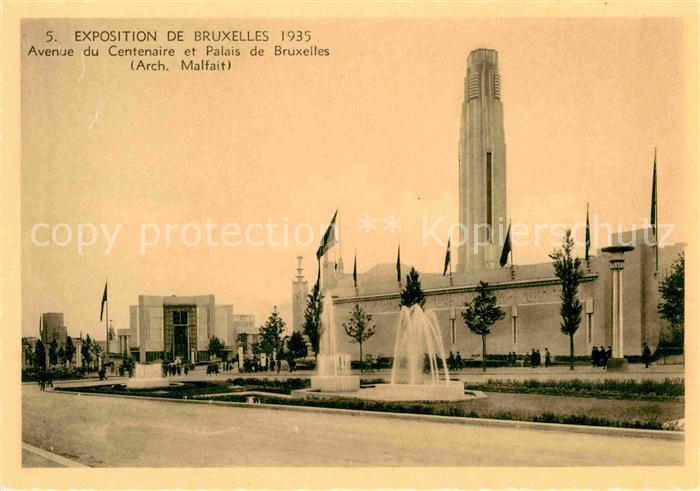Exposition Internationale Bruxelles 1935 Avenue du Centenaire Palais de Bruxelle