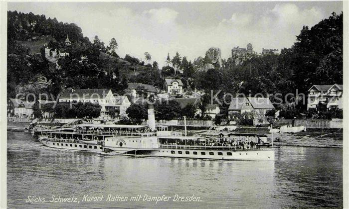 Dampfer Seitenrad Dresden Kurort Rathen Sächsische Schwei