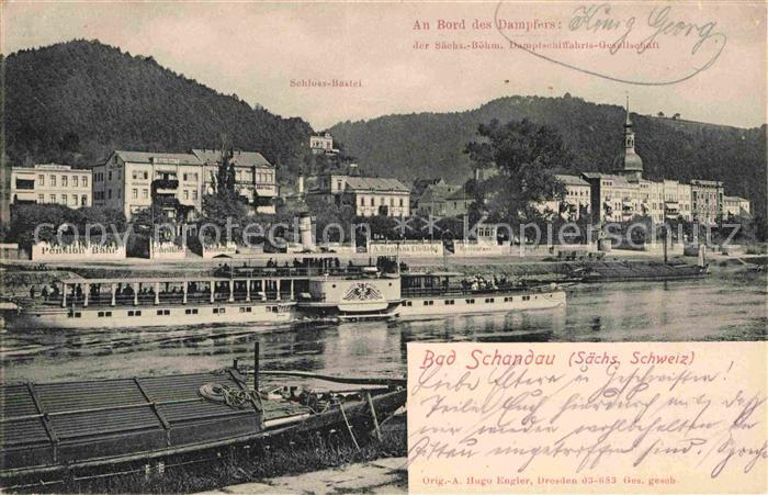 Dampfer Seitenrad Kaiser Wilhelm II Bad Schandau Pension