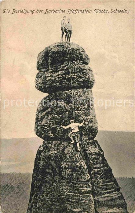 Klettern Bergsteigen Barbarine Pfaffenstein Sächsiche Schwei