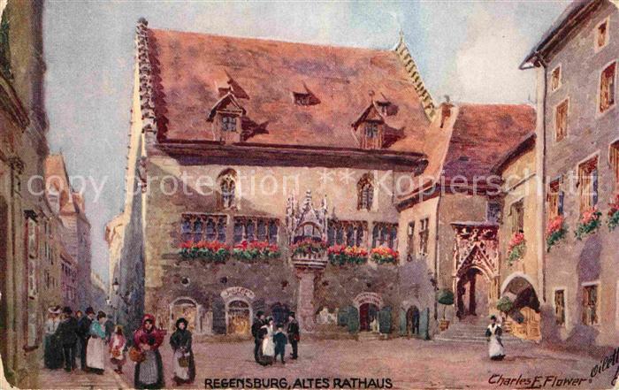 Verlag Tucks Oilette Nr. 711 Regensburg Altes Rathaus Charles E.