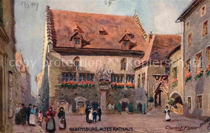 Verlag Tucks Oilette Nr. 711 Regensburg Altes Rathaus Charles E.