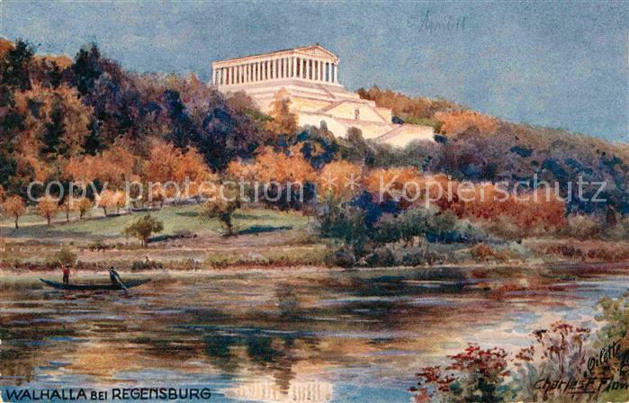 Verlag Tucks Oilette Nr. 711 Walhalla Regensburg Charles E. Flow