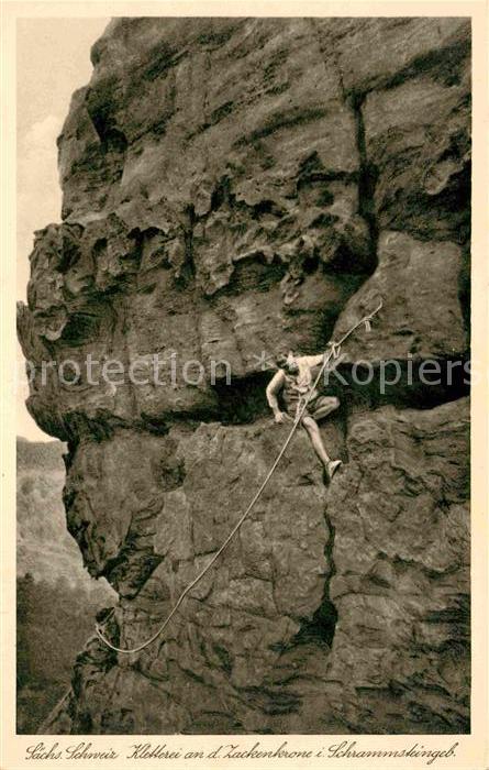 Klettern Bergsteigen Zackenkrone Schrammsteingebirge Sächsis