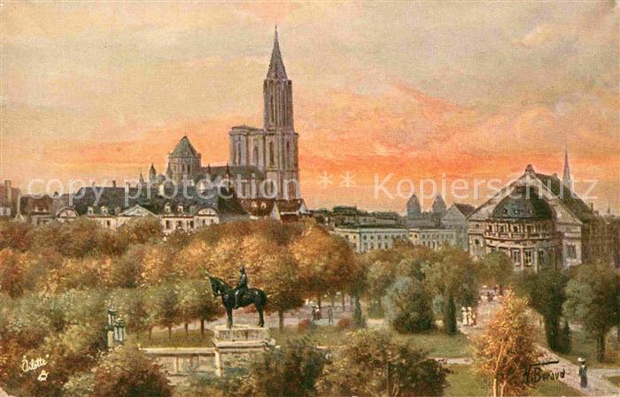 Verlag Tucks Oilette Nr. 2008 Strassburg Elsass Blick vom Kaiser