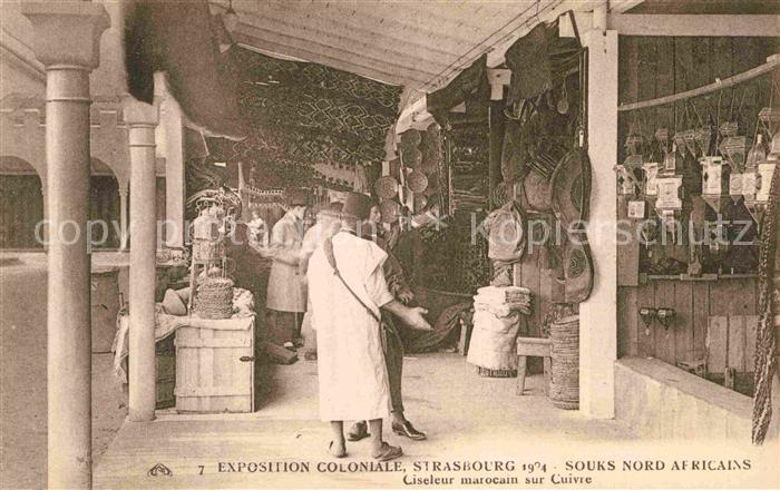 Exposition Coloniale Strasbourg 1924 Souks Nord Africains Ciseleur marocan s