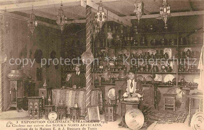 Exposition Coloniale Strasbourg 1924 Ciseleur sur Cuivre Souks Nord Africain