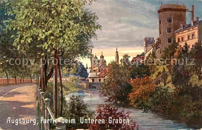 Verlag Wiedemann WIRO Nr. 2146 A Augsburg Partie beim Unteren Gra