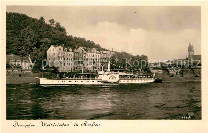 Dampfer Seitenrad Weltfrieden Meissen