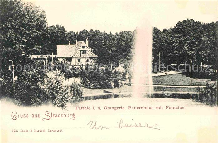 Strasbourg Alsace Orangerie Bauernhaus Fontaine