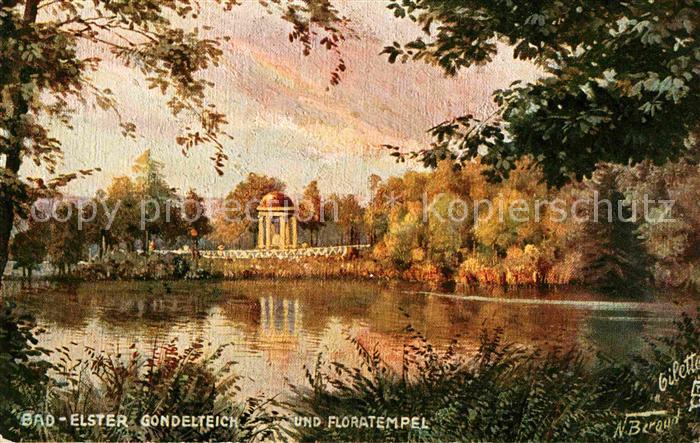 Verlag Tucks Oilette Nr. 735 Bad Elster Gondelteich Floratempel N. Beraud